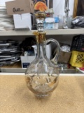 Gold Trimmed Glass Decanter