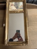 Antique Style Mirror with Victorian Print