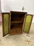 Small Wooden Cabinet with Decorative Doors