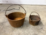 Pair of Small Cast Iron Pots