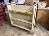 Vintage Metal Rolling Library Cart