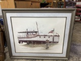 Framed Boat Artwork