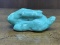 Turquoise Ceramic Rabbit Figurine