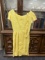 un-marked yellow polkadot dress with belt