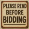 PLEASE READ BEFORE BIDDING