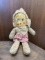 1930s Cloth Rag Doll with Patterned Fabric
