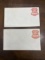 Pair of 1876 Red Shield U.S. Postal Envelopes