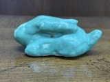 Turquoise Ceramic Rabbit Figurine