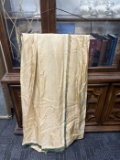 Vintage Cream Curtain with Green Trim