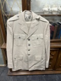 Tan Military Jacket with Silver Buttons