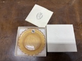 Commemorative Amber Glass Dish