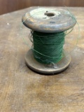 Wooden Spool with Green Wire