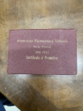 American Elementary Schools Certificate of Promotion (Paris, France 1951â€“1952)