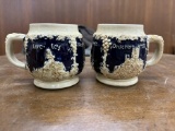 Pair of German Pottery Mugs - MADE IN WESTERN GERMANY