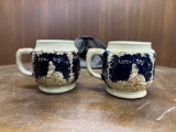 Pair of German Pottery Mugs - MADE IN WESTERN GERMANY