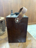 Early Radio Component Box with Leather Strap