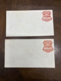 Pair of 1876 Red Shield U.S. Postal Envelopes
