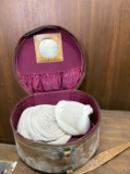 Vintage Hat Box with Veil and Hat