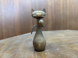 Mid-Century Modern Wooden Cat Figurine