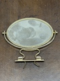 Gold Oval Vanity Mirror Stand