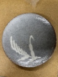 Studio Pottery Plate with Crane Design