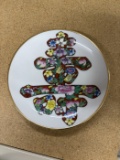 Chinese Porcelain Plate with Floral Longevity Symbol