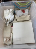 Box Lot of Vintage Linens and Handkerchiefs