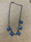 Art Deco Blue Glass Necklace