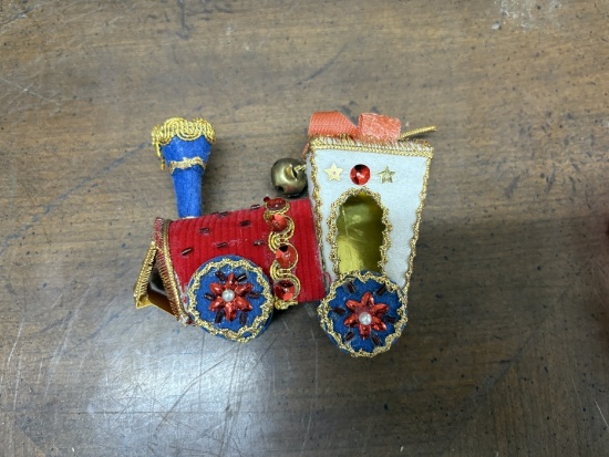 Vintage Handmade Felt Train Ornament