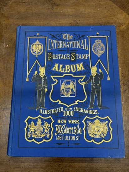 "The International Postage Stamp Album" (Antique Blue Cover)