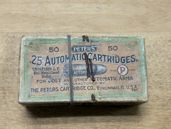 Peters .25 Automatic Cartridges Box