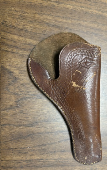 Vintage Western Cowboy Floral Tooled Leather Holster