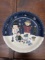 Blue Snowman Family Pie Plate