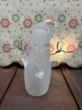 Vintage 1999 Frosted Glass Snowman Figurine