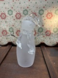 Vintage 1999 Frosted Glass Snowman Figurine