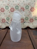 Vintage 1999 Frosted Glass Snowman Figurine