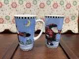Set of 2 Santa Ceramic Mugs