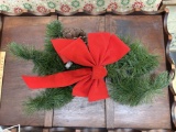Pine Garland w/ Red Bow