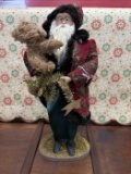 Santa Figurine w/ Teddy Bear