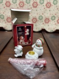 Snowman & Bear Candle Holder Set