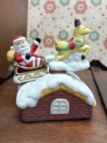 Santa & Reindeer House Music Box