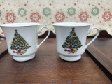 Pair of Christmas Tree Teacups
