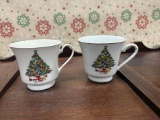 Pair of Christmas Tree Teacups