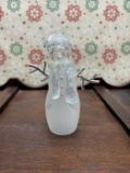 Vintage 1999 Frosted Glass Snowman Figurine