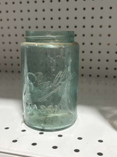 Vintage Ball Mason Aqua Glass Jar