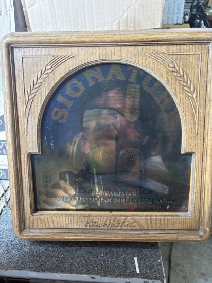 Vintage Signature Liquor Advertising Display Sign