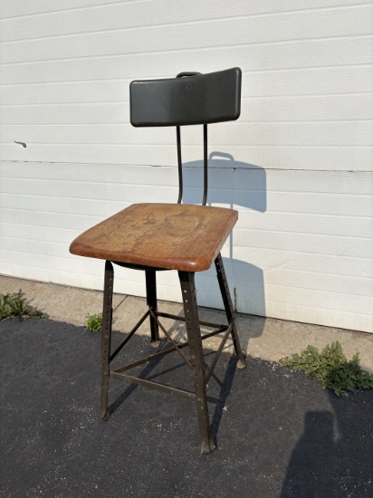 Vintage Industrial Adjustable Drafting Stool
