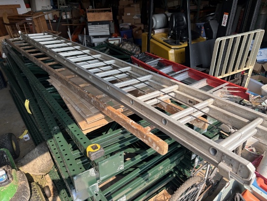 Long Aluminum Extension Ladder (vintage wooden ladder included!)