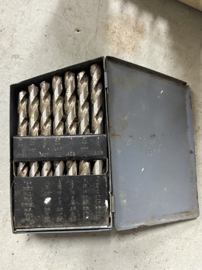 Vintage Drill Bit Set in Metal Index Case