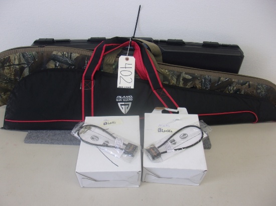GUN-Cases (3) & (Approx. 26) Gun Locks
